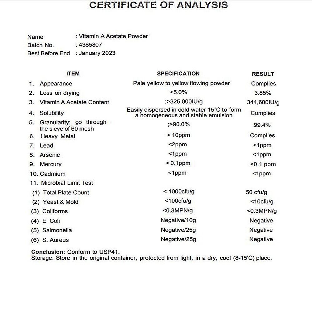 Vitamin A Acetate (Retinol)